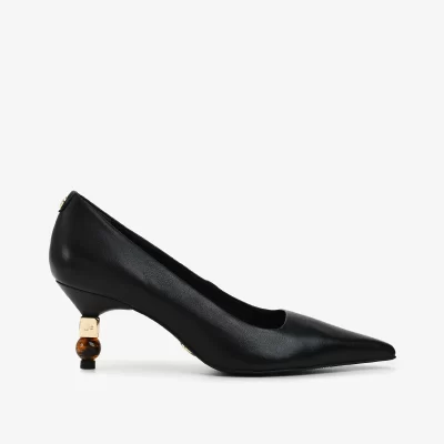 Scarpin de Cuero Liso Negro