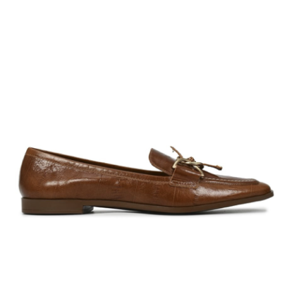 Mocasin cuero croco tabaco