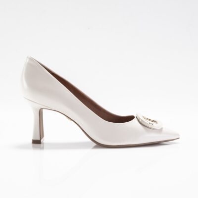 Scarpin cuero napa new marfil