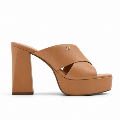 Sandalia plataforma de cuero classy trigo