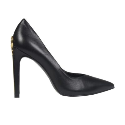 Stilleto cuero liss negro