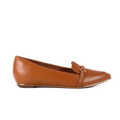 Flat de cuero con plataforma interna anis