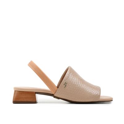 Sandalia de cuero snake fresh nude