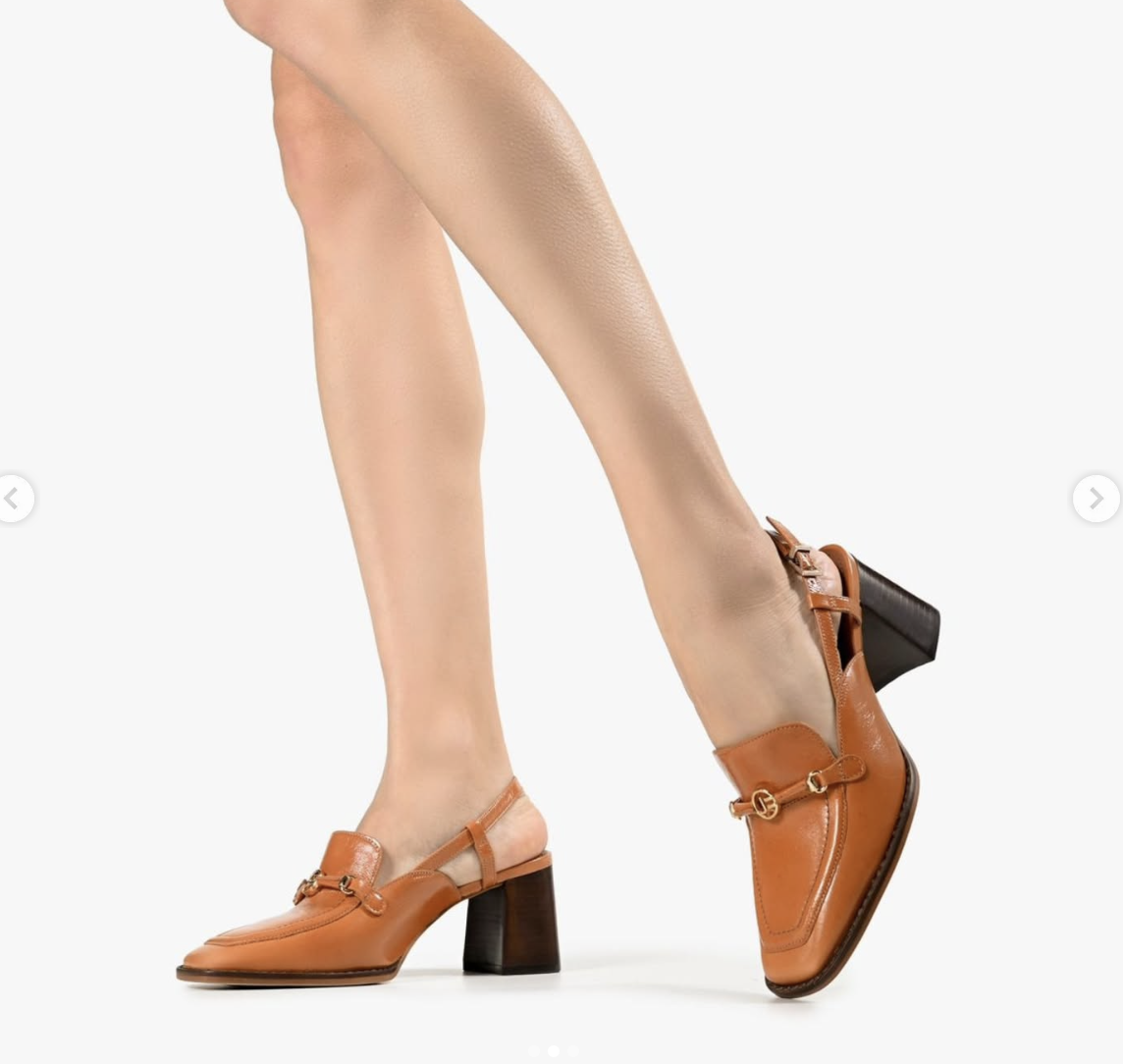 Slingback loafer cuero caseinado trigo - Imagen 2