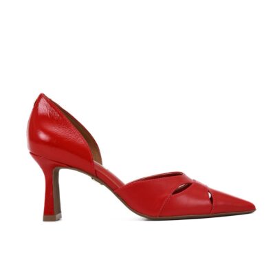 Scarpin cuero napa rubí