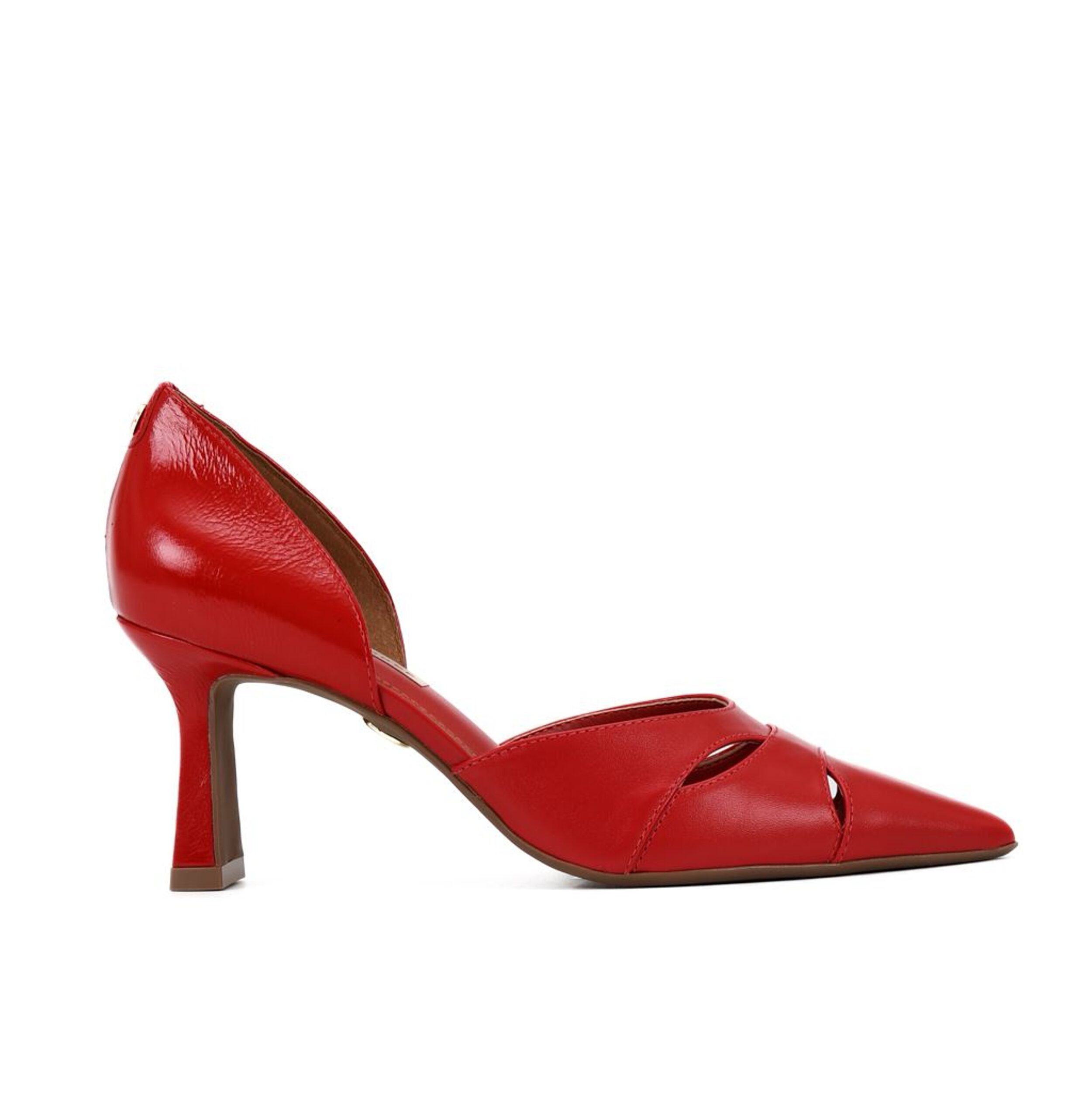 Scarpin cuero napa rubí