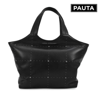 Bolsa cuero tote negro