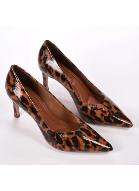 Scarpin cuero animal print - Imagen 4
