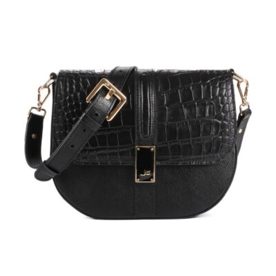 Cartera cuero fresh croco negro