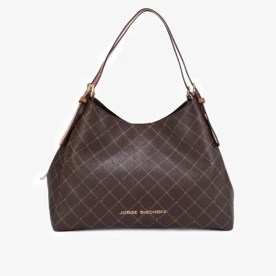 Cartera Monograma JB doble asa marrón caramelo