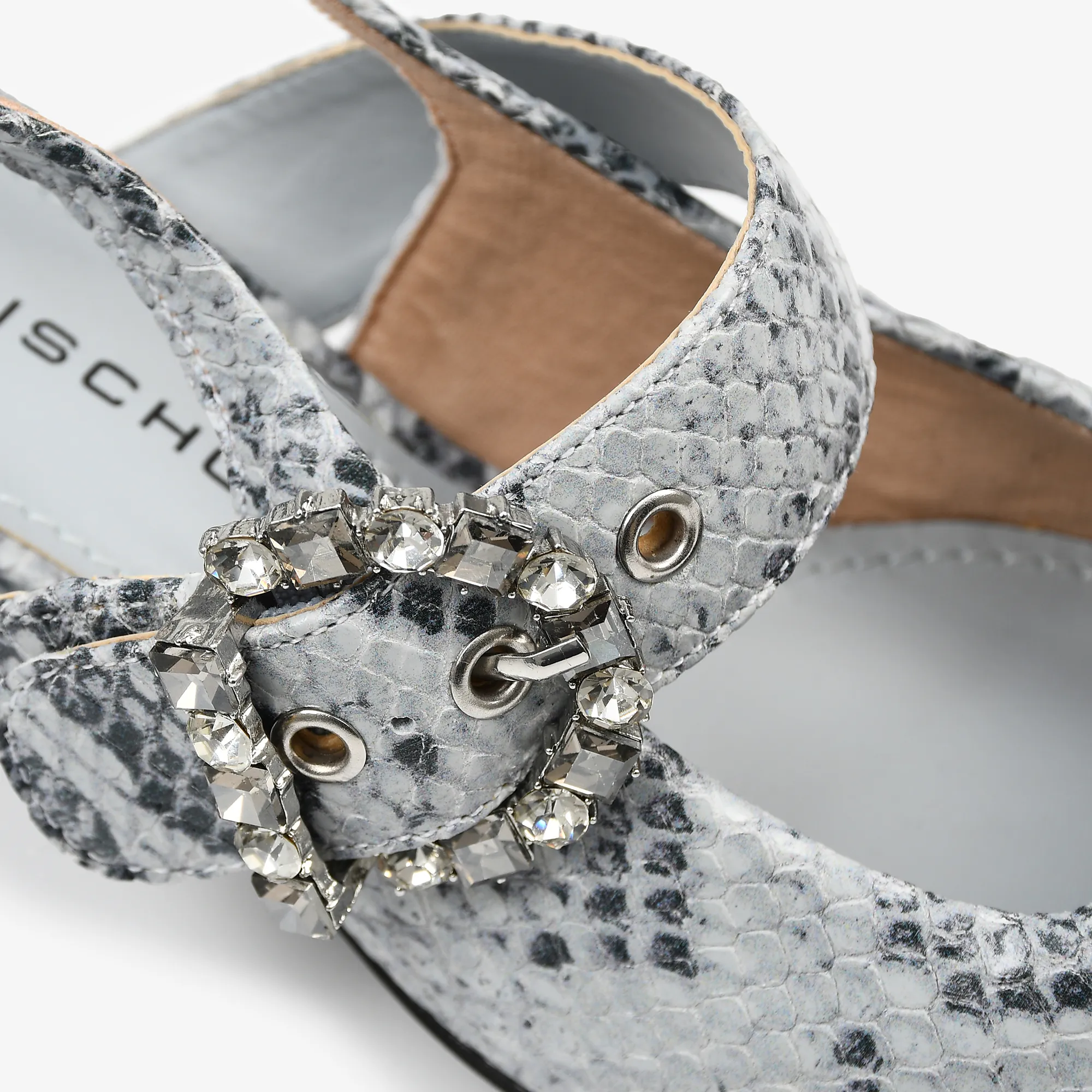 Slingback de Cuero Snake Gris - Imagen 4