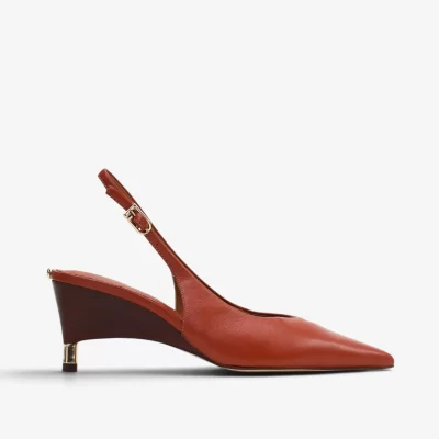 Slingback cuero liss arcilla