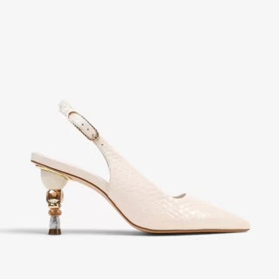 Slingback Mineral Off White Prisma Snake