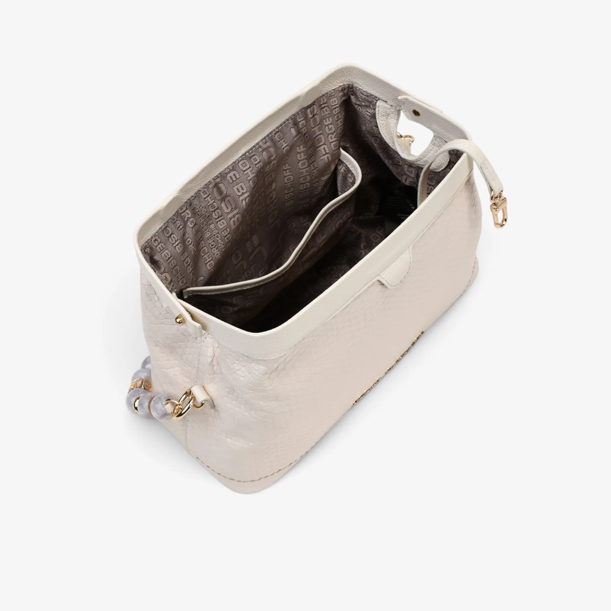 Cartera Clutch Mineral Off White Prisma Snake - Imagen 3