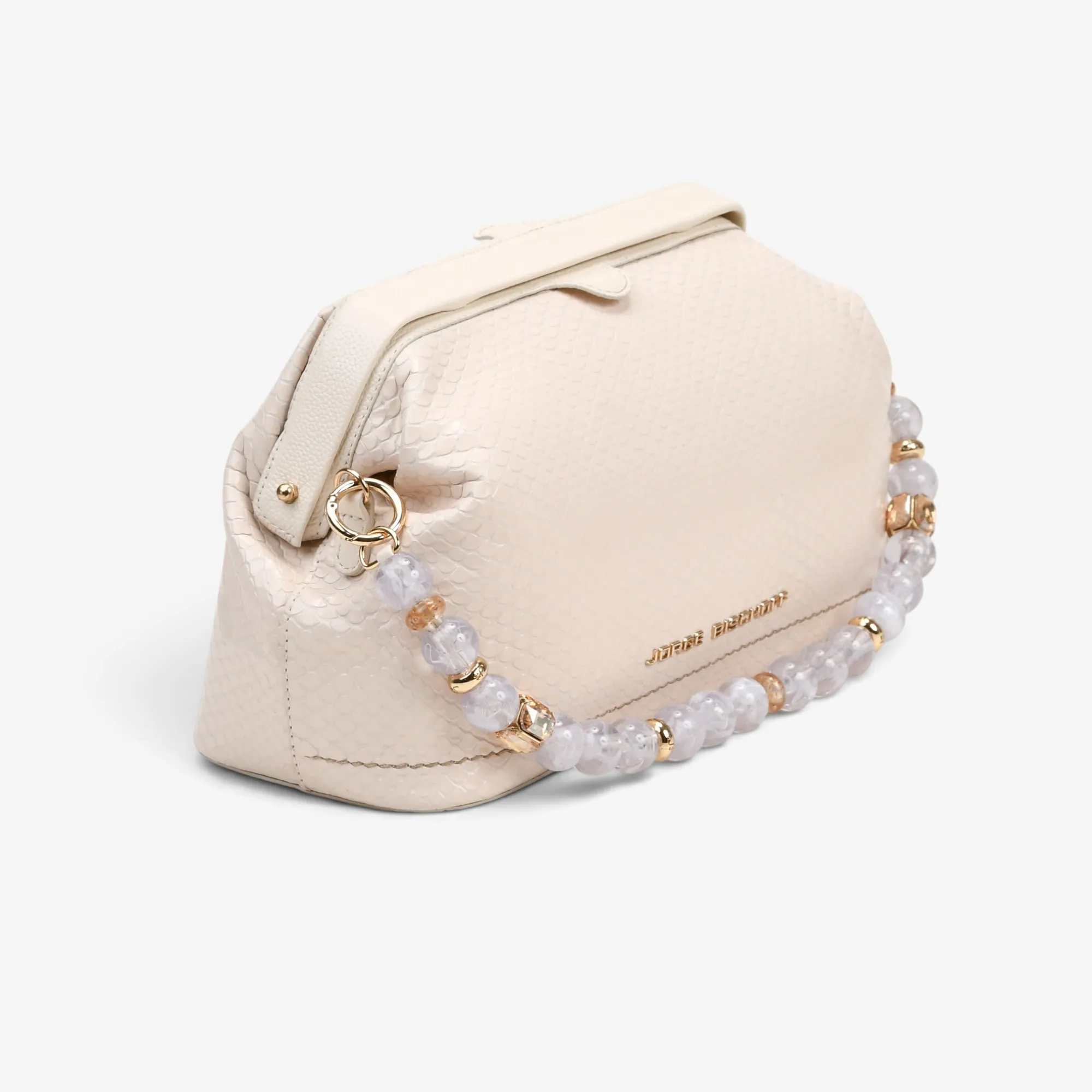 Cartera Clutch Mineral Off White Prisma Snake - Imagen 2