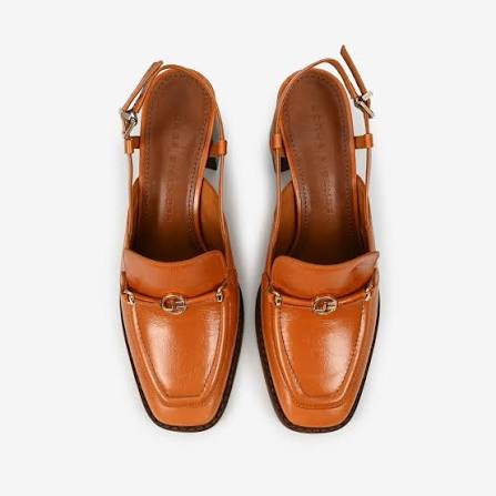 Slingback loafer cuero caseinado trigo - Imagen 3