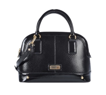 Cartera cuero crinkle negro