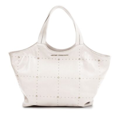Bolsa cuero tote off white