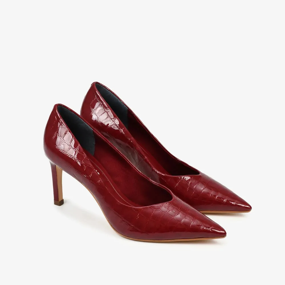 Scarpin cuero glossy cabernet - Imagen 2