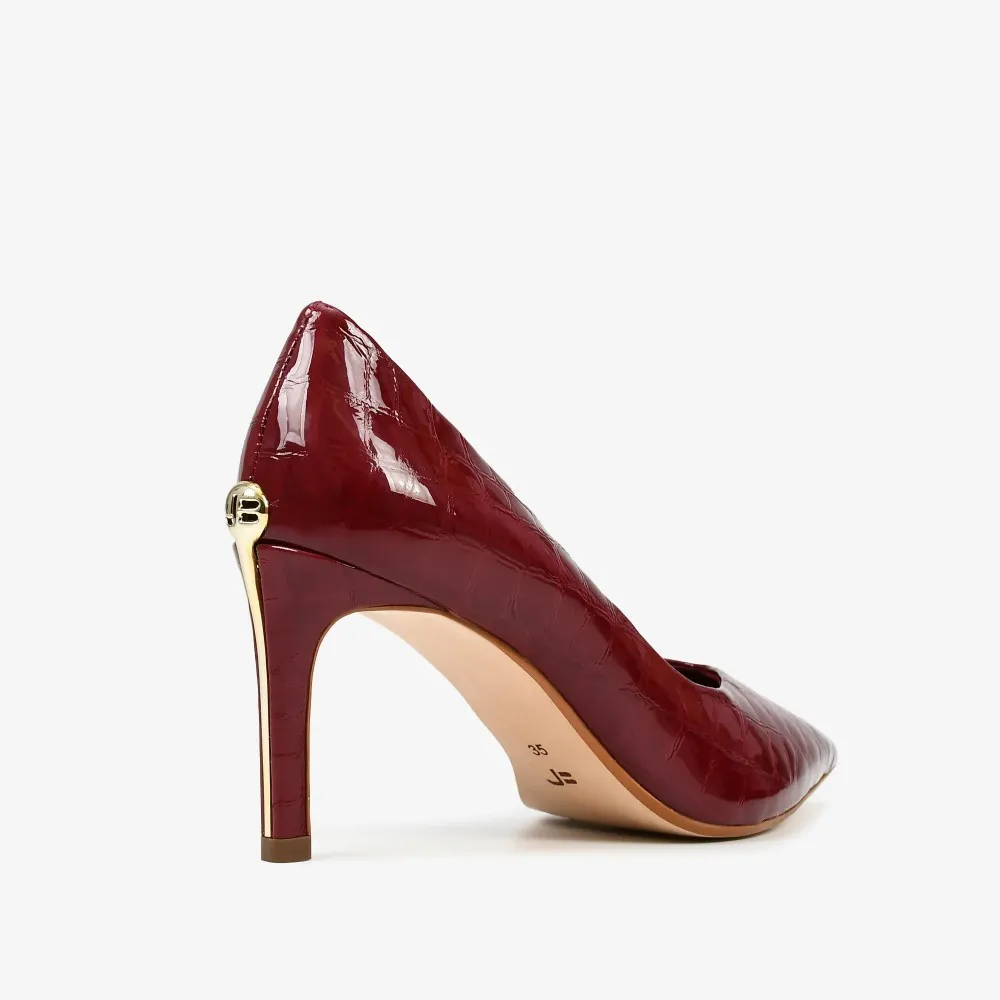 Scarpin cuero glossy cabernet - Imagen 3